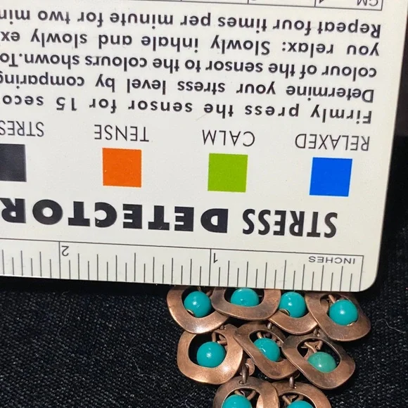 Elegant vintage Turquoise and metal Chandelier Earrings - Picture 5 of 16